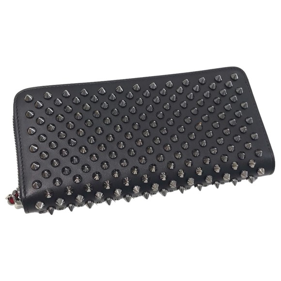 Christian Louboutin W Panettone Wallet Nv Calfp Spike Studs Black - Picture 1 of 7